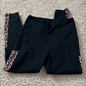 Black Leopard Print Workout Leggings